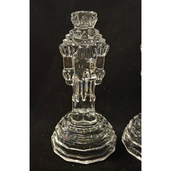 Vintage Princess House Crystal Nutcracker Candlestick Holders Holiday Décor mint - Picture 7 of 10